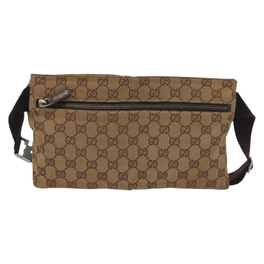 GUCCI GG Canvas Waist bag Beige Silver 28566 Auth 141840 - Picture 2 of 16